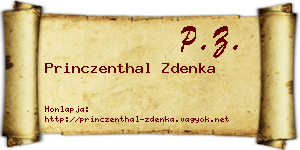 Princzenthal Zdenka névjegykártya